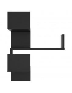 Scaffale Angolare a Muro Nero 40x40x50 cm Legno Multistrato