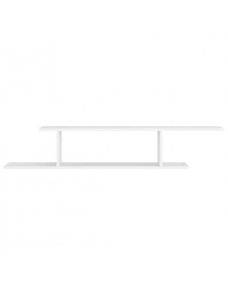 Scaffale TV Parete Rovere Bianco 125x18x23 cm Legno Multistrato