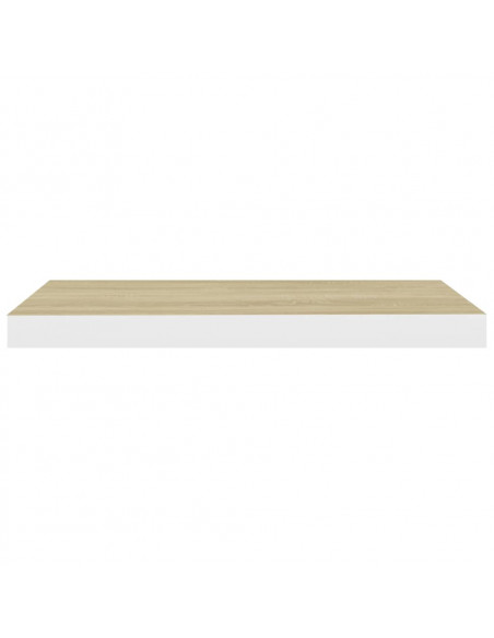 Scaffali a Parete 2 pz Rovere e Bianco 60x23,5x3,8 cm in MDF