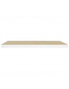 Scaffali a Parete 2 pz Rovere e Bianco 80x23,5x3,8 cm in MDF