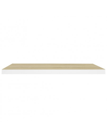 Scaffali a Parete 4 pz Rovere e Bianco 80x23,5x3,8 cm in MDF