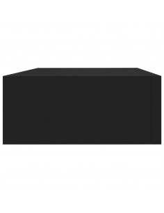 Scaffale con Cassetti da Parete Nero 40x23,5x10 cm in MDF