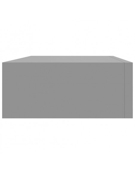 Scaffale con Cassetti da Parete Grigio 40x23,5x10 cm in MDF