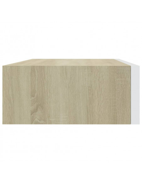 Scaffale con Cassetti Rovere e Bianco 40x23,5x10 cm in MDF