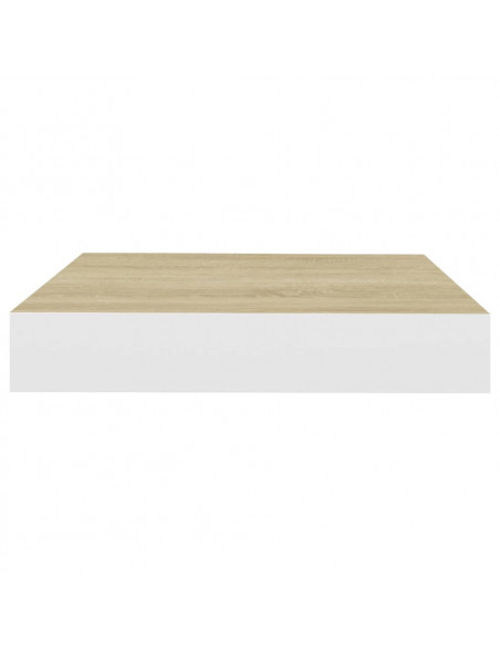 Scaffali a Parete 2 pz Rovere e Bianco 23x23,5x3,8 cm in MDF