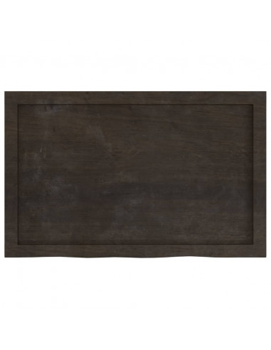 Ripiano Marrone Scuro 80x50x(2-4) cm Massello Rovere Trattato