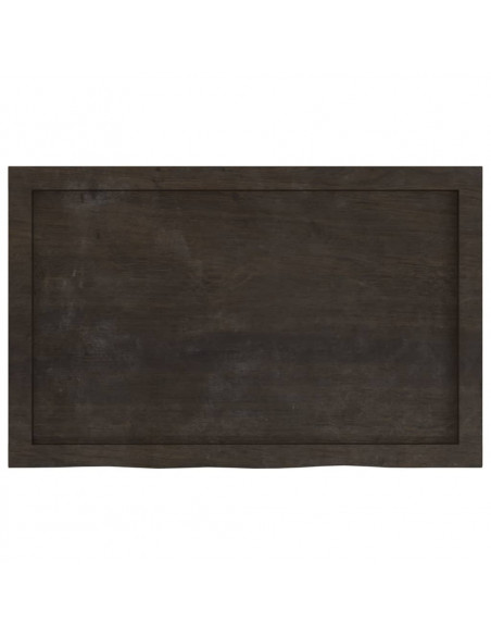 Ripiano Marrone Scuro 80x50x(2-4) cm Massello Rovere Trattato