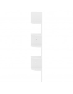Scaffale Angolare a Muro Bianco Lucido 19x19x123 cm Multistrato