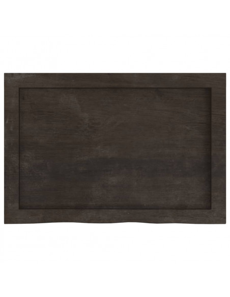 Ripiano Marrone Scuro 60x40x(2-6) cm Massello Rovere Trattato