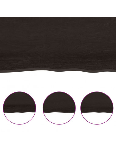 Ripiano Muro Marrone Scuro 80x20x4 cm Massello Rovere Trattato