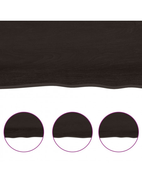 Ripiano Muro Marrone Scuro 80x20x4 cm Massello Rovere Trattato
