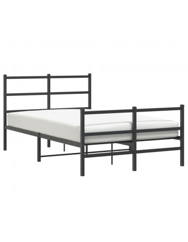 Giroletto con Testiera e Pediera Metallo Nero 120x190 cm