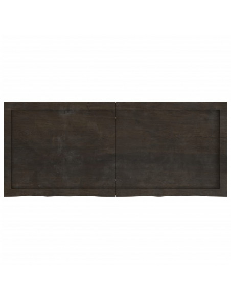 Ripiano Marrone Scuro 120x50x(2-6) cm Massello Rovere Trattato