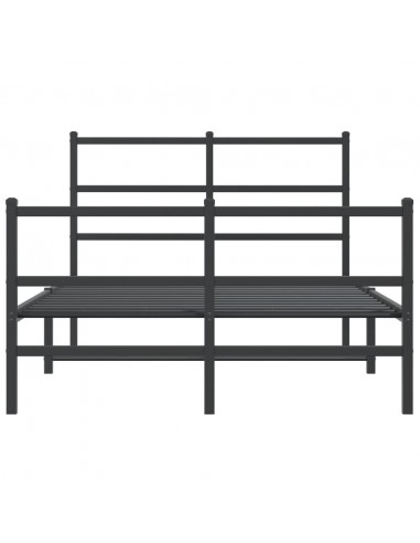 Giroletto con Testiera e Pediera Metallo Nero 120x190 cm