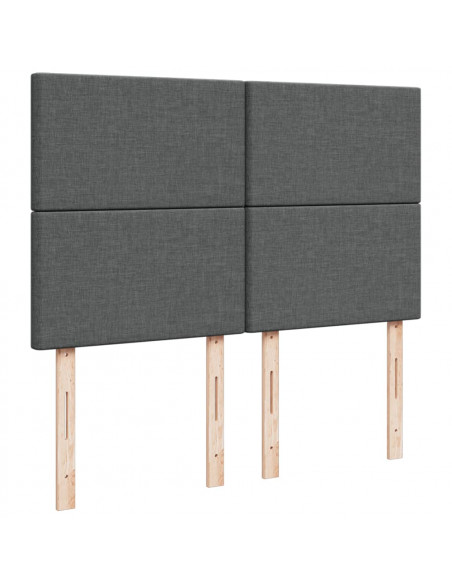 Giroletto a Molle con Materasso Grigio Scuro 160x200 cm Tessuto