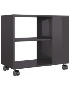 Tavolino da Salotto Grigio Lucido 70x35x55 cm Legno Multistrato 2