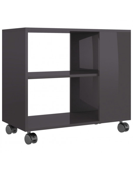 Tavolino da Salotto Grigio Lucido 70x35x55 cm Legno Multistrato