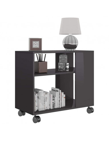 Tavolino da Salotto Grigio Lucido 70x35x55 cm Legno Multistrato