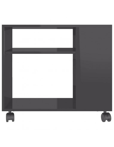 Tavolino da Salotto Grigio Lucido 70x35x55 cm Legno Multistrato