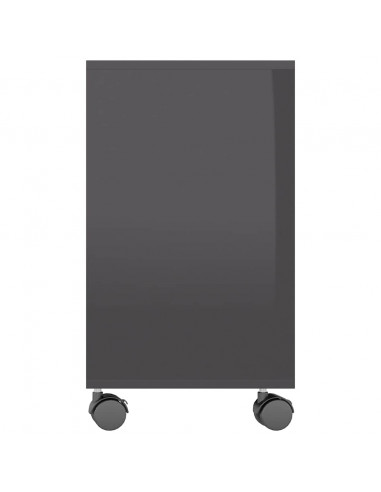 Tavolino da Salotto Grigio Lucido 70x35x55 cm Legno Multistrato