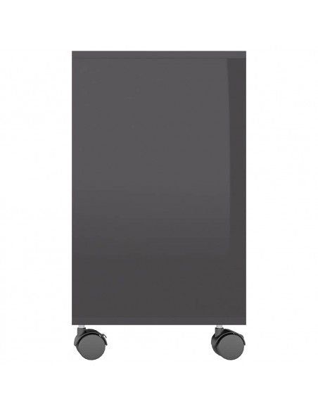 Tavolino da Salotto Grigio Lucido 70x35x55 cm Legno Multistrato