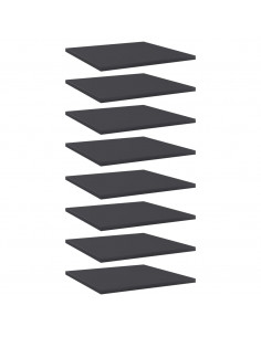 Ripiani per Libreria 8pz Grigi 40x40x1,5cm in Legno Multistrato 2