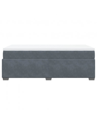 Giroletto a Molle con Materasso Grigio Scuro 80x200 cm Velluto