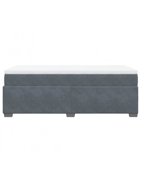 Giroletto a Molle con Materasso Grigio Scuro 80x200 cm Velluto