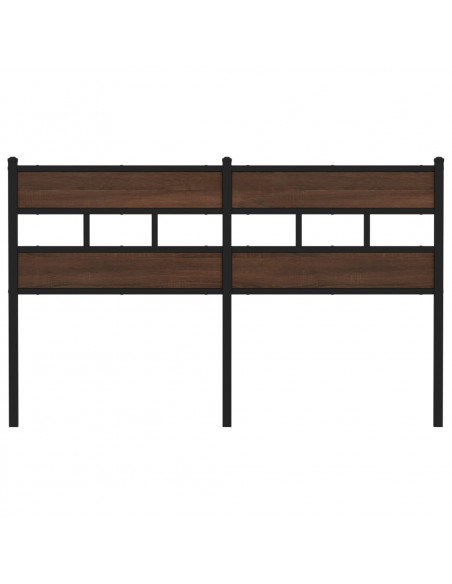 Testiera di Ricambio Rovere Marrone 135 cm in Acciaio e Truciolato