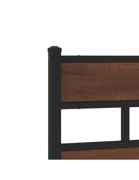 Testiera Rovere Marrone 135 cm in Acciaio e Truciolato
