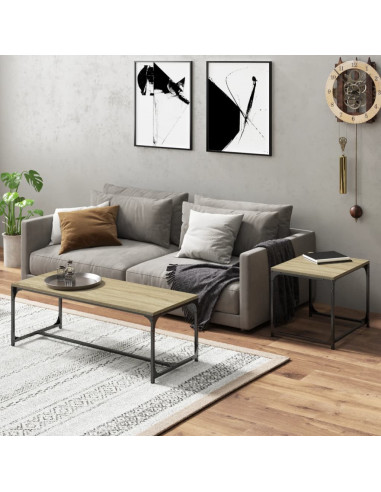 Tavolini da Salotto 2 pz Rovere Sonoma in Legno Multistrato