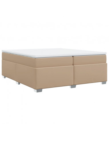 Giroletto a Molle con Materasso Cappuccino 200x200cm Similpelle