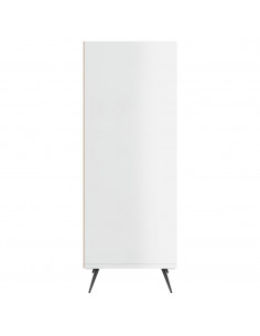 Scaffale Bianco Lucido 34,5x32,5x90 cm Legno Multistrato