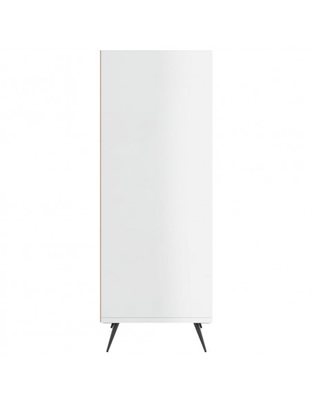 Scaffale Bianco Lucido 34,5x32,5x90 cm Legno Multistrato