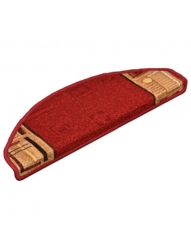 Tappetini per Scale Autoadesivi 10 pz 65x21x4 cm Rossi