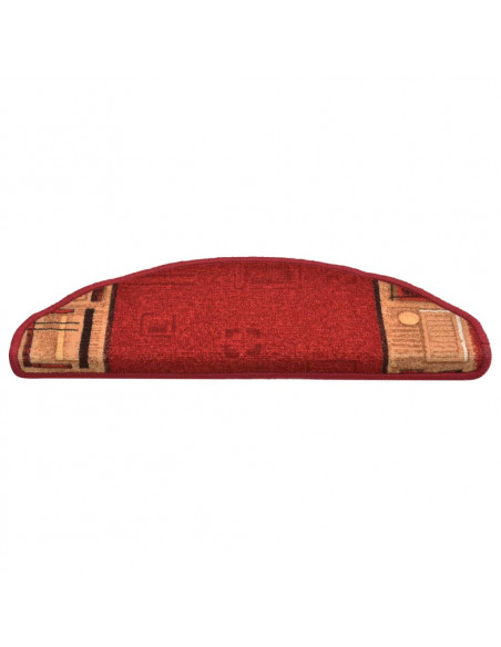 Tappetini per Scale Autoadesivi 10 pz 65x21x4 cm Rossi