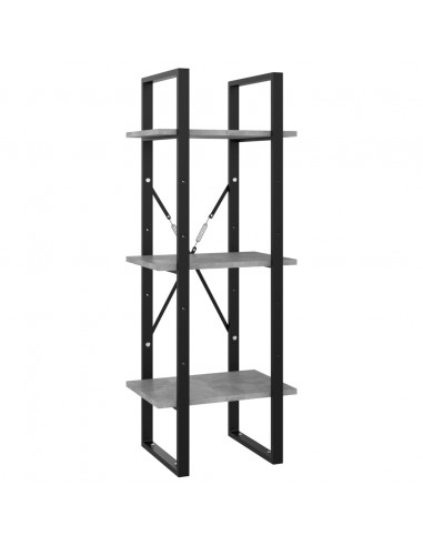 Libreria a 5 Ripiani Grigio Cemento 40x30x175 cm in Multistrato