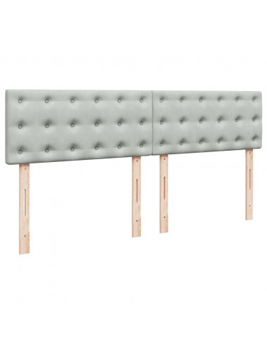 Giroletto a Molle con Materasso Grigio Chiaro 180x200cm Velluto