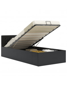 Giroletto con Contenitore Idraulico Nero Similpelle 90x200cm 2