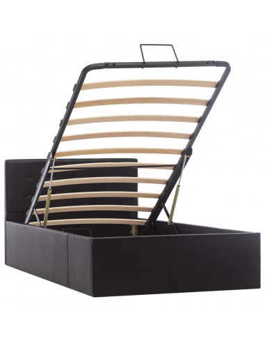 Giroletto con Contenitore Idraulico Nero Similpelle 90x200cm