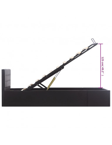 Giroletto con Contenitore Idraulico Nero Similpelle 90x200cm