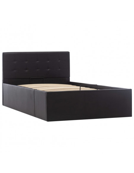 Giroletto con Contenitore Idraulico Nero Similpelle 90x200cm