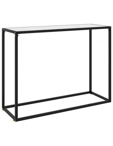 Tavolo Consolle Bianco 100x35x75 cm in Vetro Temperato