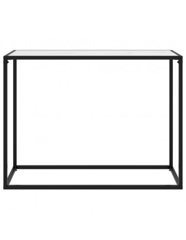 Tavolo Consolle Bianco 100x35x75 cm in Vetro Temperato