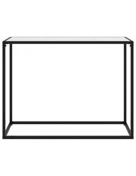 Tavolo Consolle Bianco 100x35x75 cm in Vetro Temperato