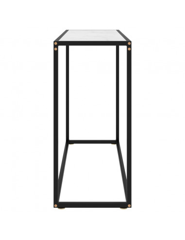 Tavolo Consolle Bianco 100x35x75 cm in Vetro Temperato