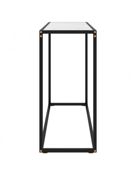 Tavolo Consolle Bianco 100x35x75 cm in Vetro Temperato
