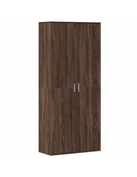 Credenza Rovere Marrone 80x35x180 cm in Legno Multistrato