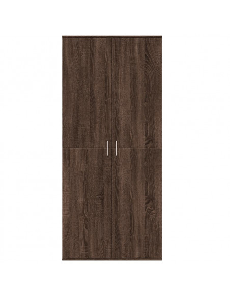 Credenza Rovere Marrone 80x35x180 cm in Legno Multistrato