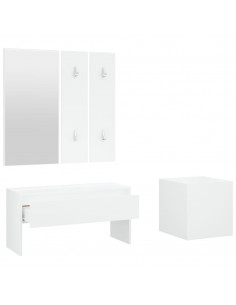 Set di Mobili da Corridoio Bianco in Legno Multistrato